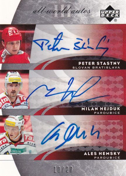 AUTO karta ŠŤASTNÝ/HEJDUK/HEMSKÝ 04-05 UD All-World Trio Autos /20