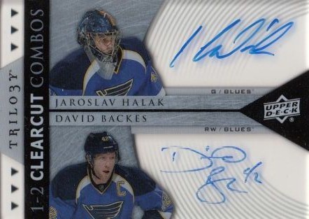 AUTO karta HALÁK/BACKES 12-13 Trilogy Clearcut Combos číslo CCC-BH