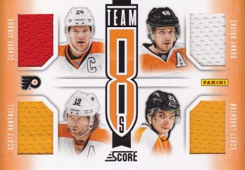 jersey karta GIROUX/BRIERE/HARTNELL/LAUGHTON 13-14 Score Team 8 číslo T8-FLY