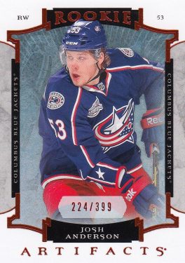 insert RC karta JOSH ANDERSON 15-16 Artifacts Rookie Ruby /399