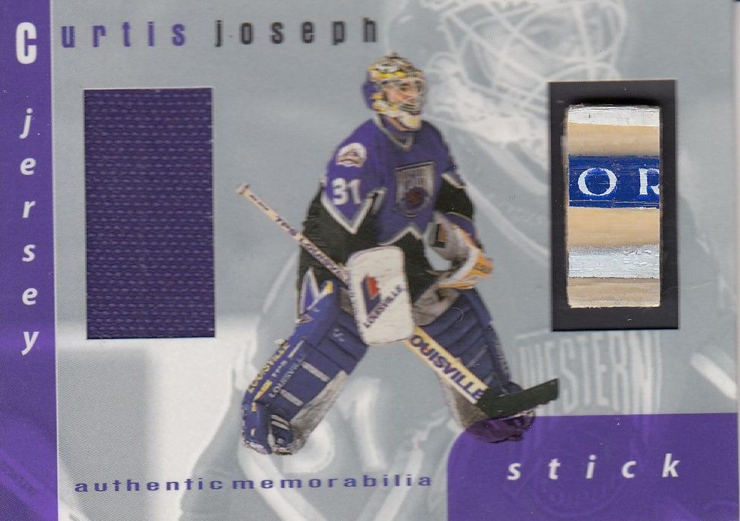 jersey stick karta CURTIS JOSEPH 99-00 BAP Memorabilia Jersey and Stick