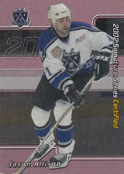 paralel karta JASON ALLISON 01-02 BAP Signature Series Certified /100