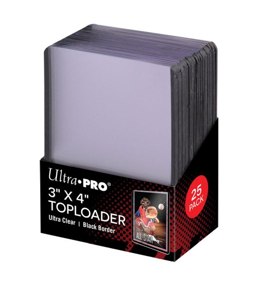 UP Plastic Toploader 35pt Black Border, pack 25 pcs