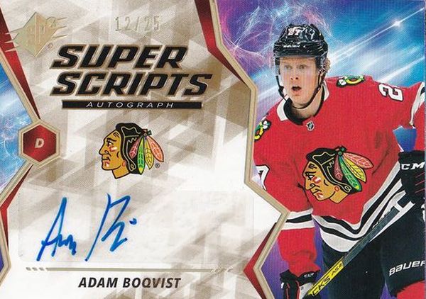 AUTO karta ADAM BOQVIST 20-21 SPx Super Scripts Gold /25