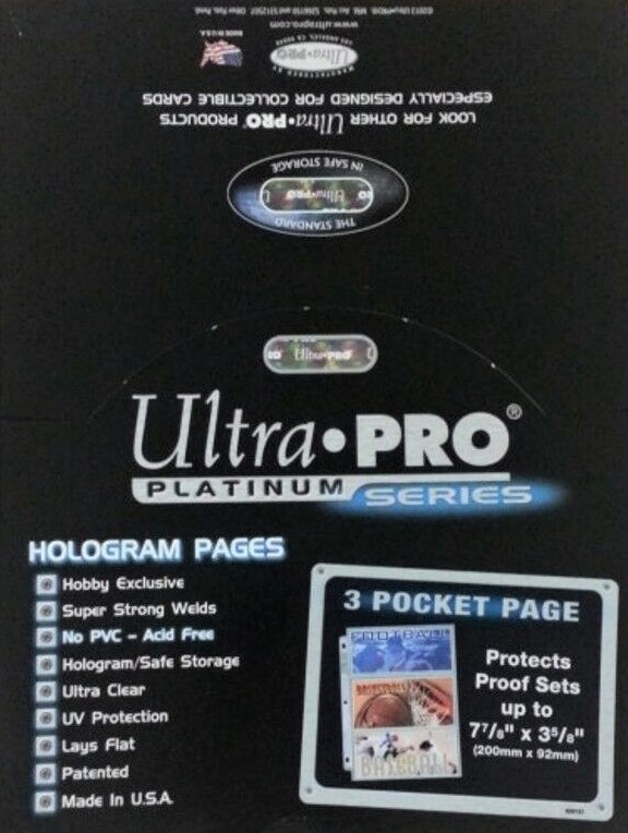 3-Pocket Platinum Page with 3-1/2" X 7-1/2" Pockets