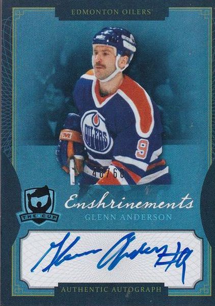 AUTO karta GLENN ANDERSON 13-14 UD The CUP Enshrinements /60