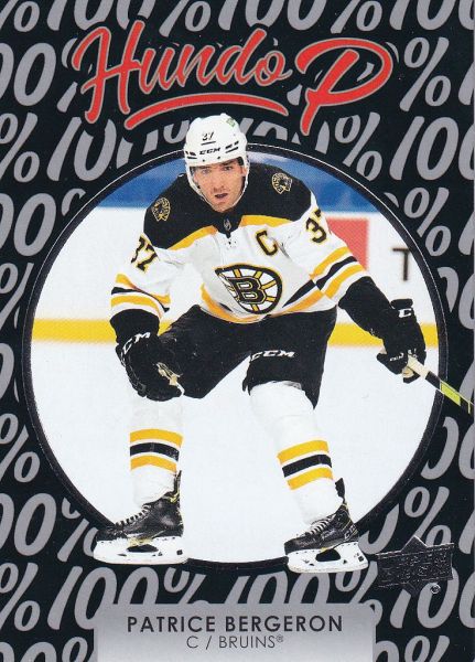 insert karta PATRICE BERGERON 21-22 UD Ser. 1 Hundo P číslo HP-15