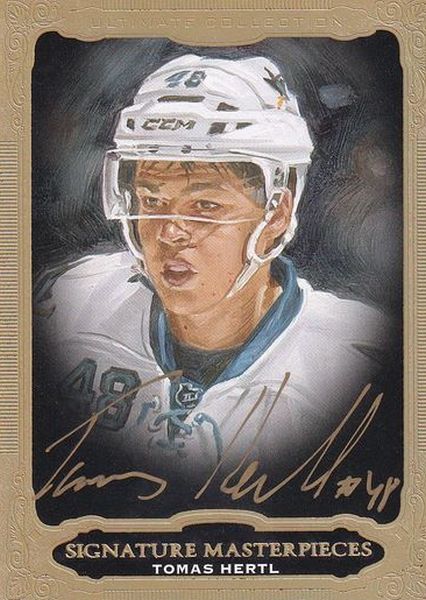 AUTO karta TOMÁŠ HERTL 14-15 UD Ultimate Signature Masterpieces číslo USM-HE