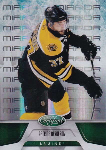 paralel karta PATRICE BERGERON 11-12 Certified Mirror Emerald /5