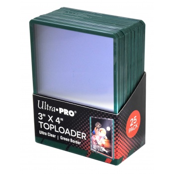 UP 3" X 4" Green Border Toploader 1 pcs